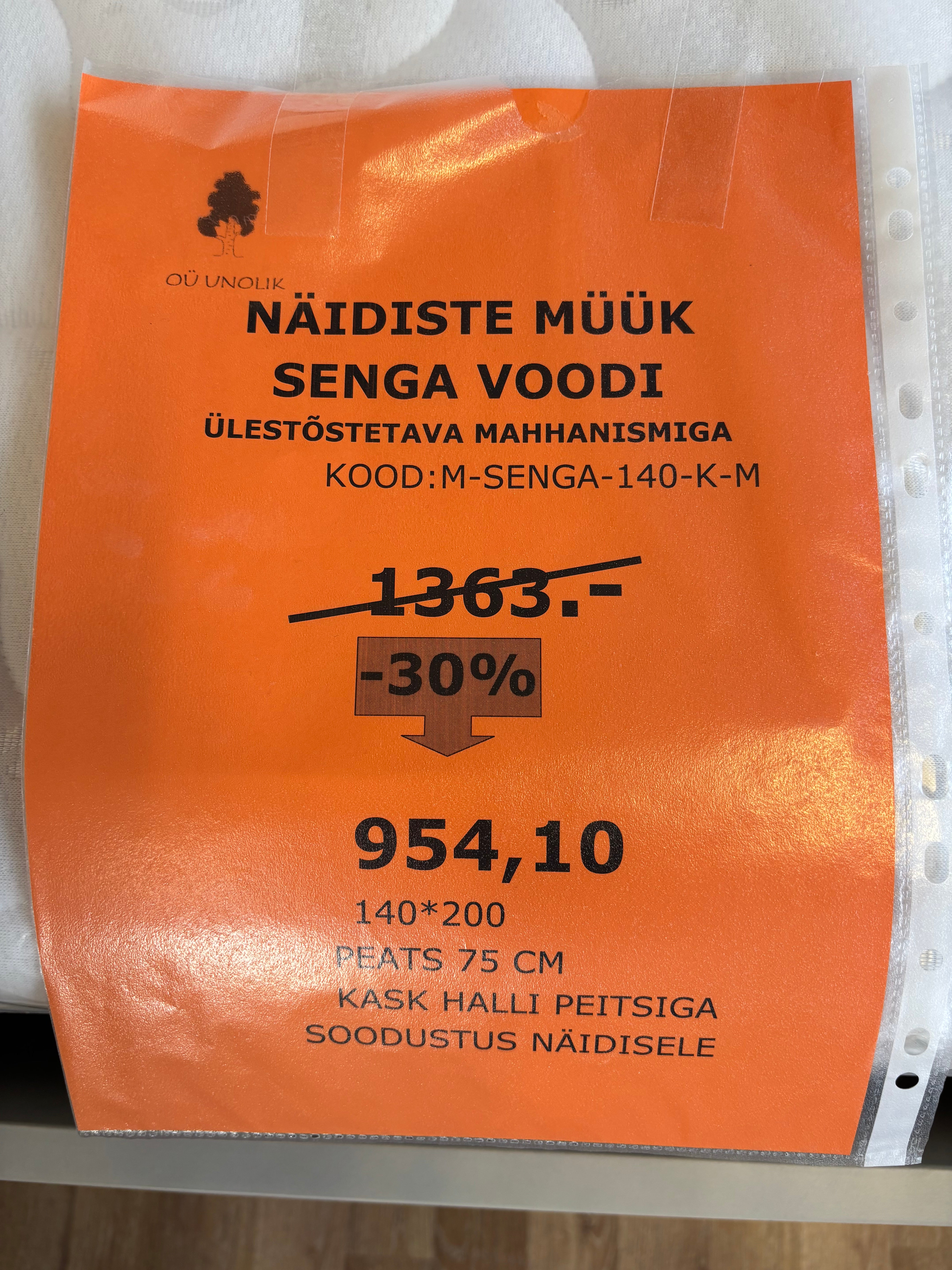 Senga voodi ülestõstetav kask halli peitsiga | Pesukastiga voodi -30% TARTU KAUPLUSE NÄIDIS