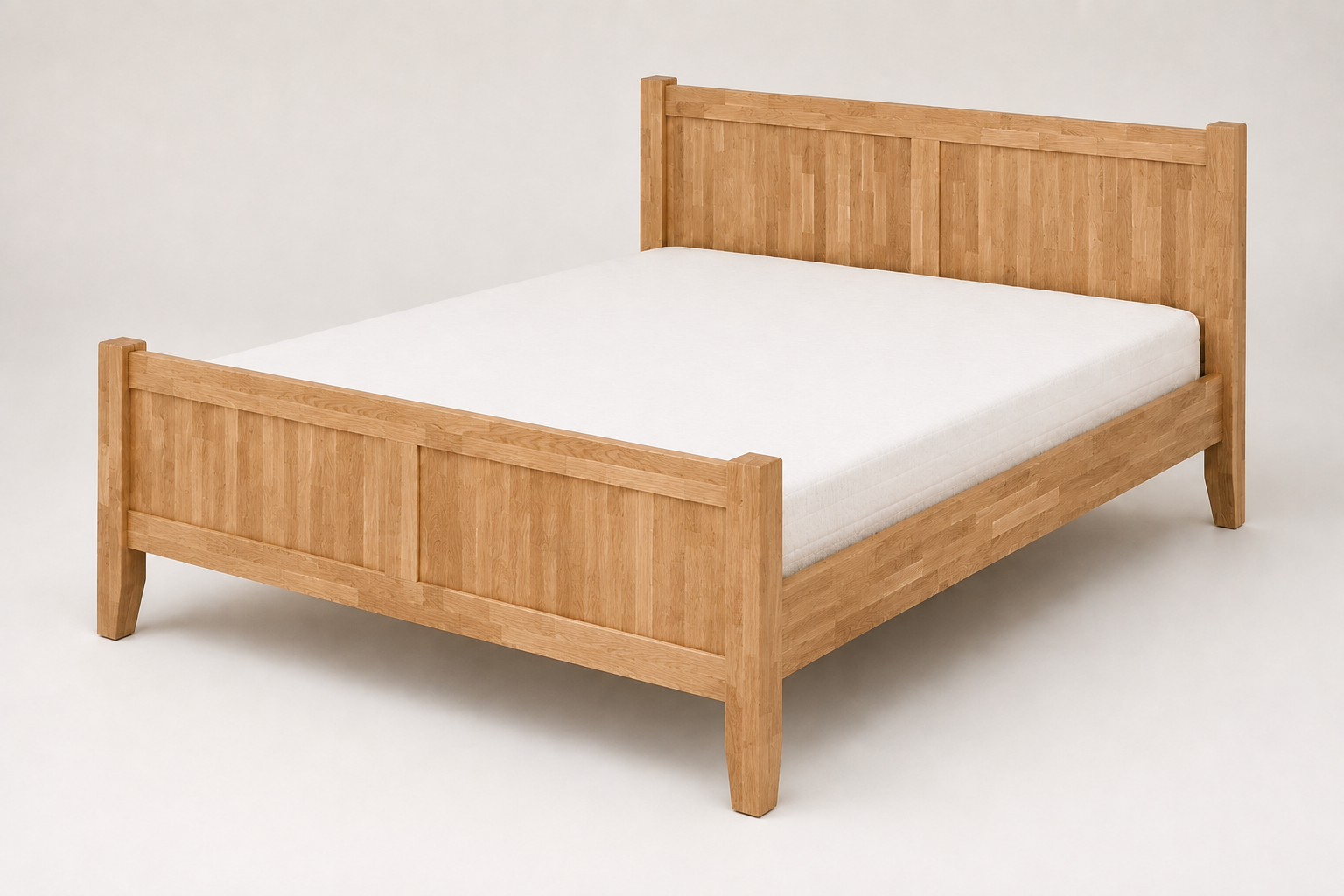 Lauma D015 tammepuidust voodi 85 cm paneelpeatsi ja kõrge jalutsiga