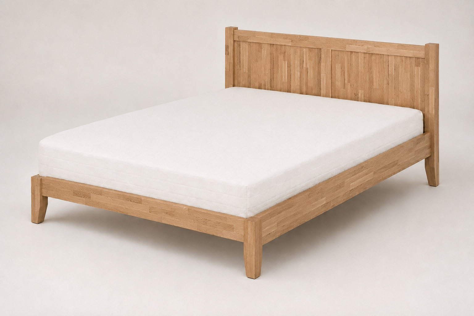 Lauma D015 tammepuidust voodi 85 cm paneelpeatsi ja madala jalutsiga