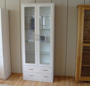 Aivar Vitriinkapp kahe ukse ja klaasist riiulitega - Unolik